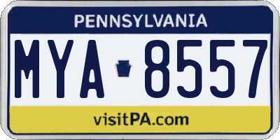 PA license plate MYA8557