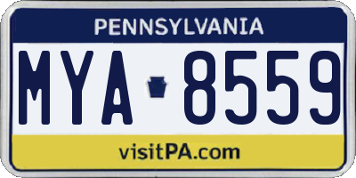 PA license plate MYA8559