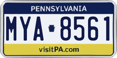 PA license plate MYA8561