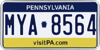 PA license plate MYA8564
