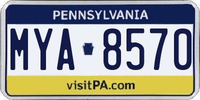 PA license plate MYA8570