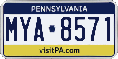PA license plate MYA8571