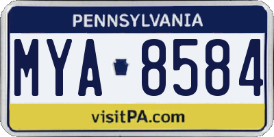 PA license plate MYA8584