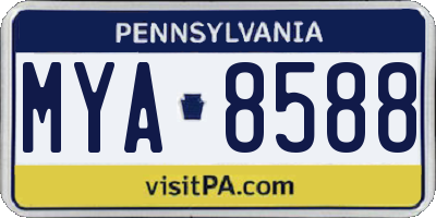 PA license plate MYA8588