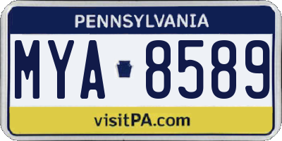 PA license plate MYA8589