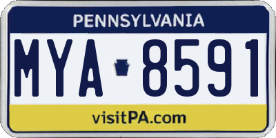 PA license plate MYA8591
