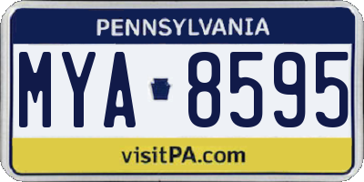 PA license plate MYA8595