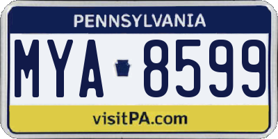 PA license plate MYA8599