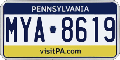 PA license plate MYA8619
