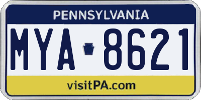 PA license plate MYA8621