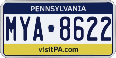 PA license plate MYA8622