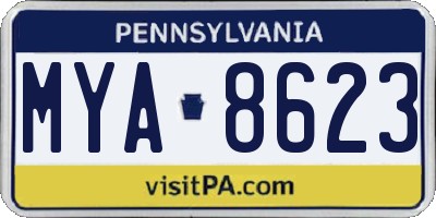 PA license plate MYA8623