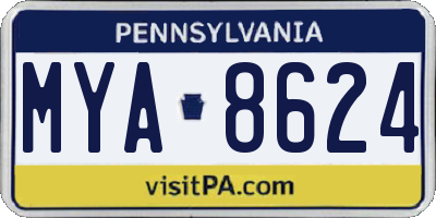 PA license plate MYA8624