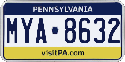 PA license plate MYA8632