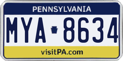 PA license plate MYA8634
