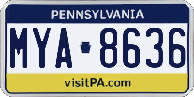 PA license plate MYA8636