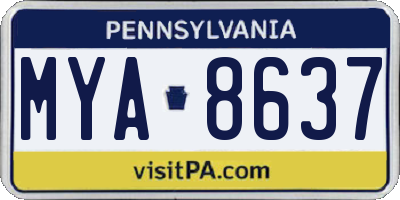 PA license plate MYA8637
