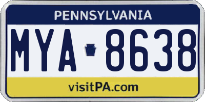 PA license plate MYA8638