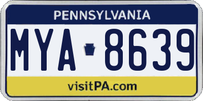 PA license plate MYA8639