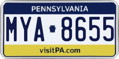 PA license plate MYA8655