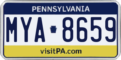 PA license plate MYA8659
