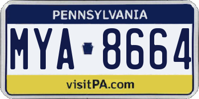 PA license plate MYA8664