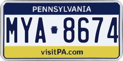 PA license plate MYA8674