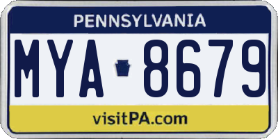 PA license plate MYA8679