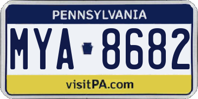 PA license plate MYA8682