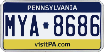 PA license plate MYA8686