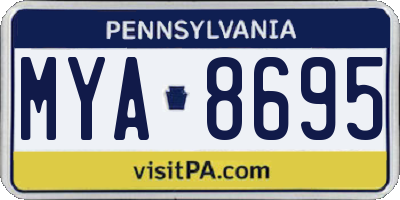 PA license plate MYA8695