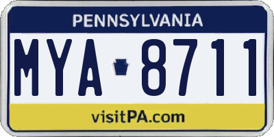 PA license plate MYA8711