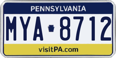 PA license plate MYA8712