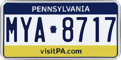 PA license plate MYA8717