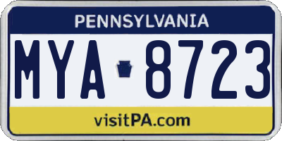 PA license plate MYA8723