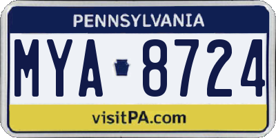 PA license plate MYA8724