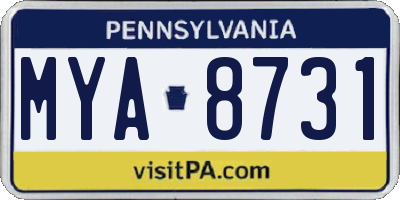 PA license plate MYA8731
