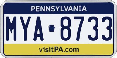 PA license plate MYA8733