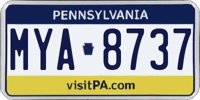 PA license plate MYA8737