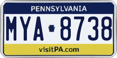 PA license plate MYA8738
