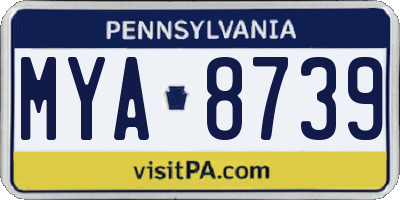 PA license plate MYA8739