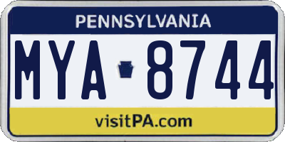 PA license plate MYA8744