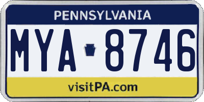 PA license plate MYA8746