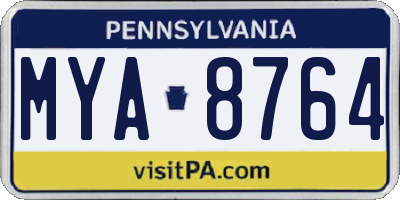 PA license plate MYA8764