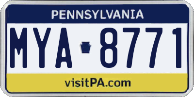 PA license plate MYA8771
