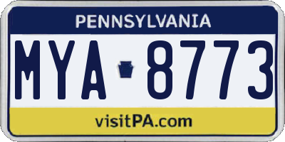 PA license plate MYA8773