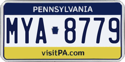 PA license plate MYA8779