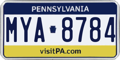 PA license plate MYA8784