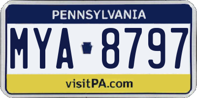 PA license plate MYA8797