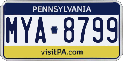 PA license plate MYA8799
